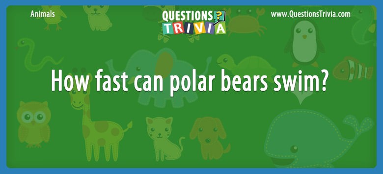 How Fast Can Polar Bears Swim Question