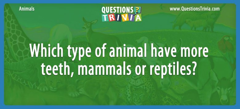 Question – Which Type Of Animal Have More Teeth, Mammals Or Reptiles?