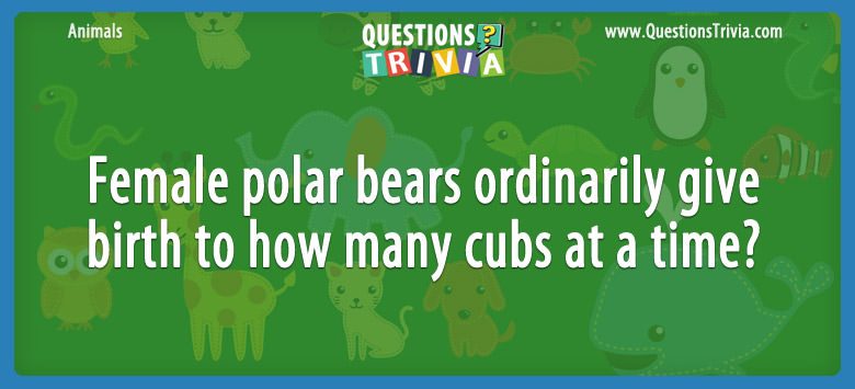 Female polar bears ordinarily give birth to how many cubs at a time?