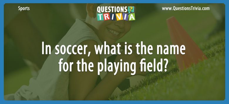 In soccer, what is the name for the playing field?