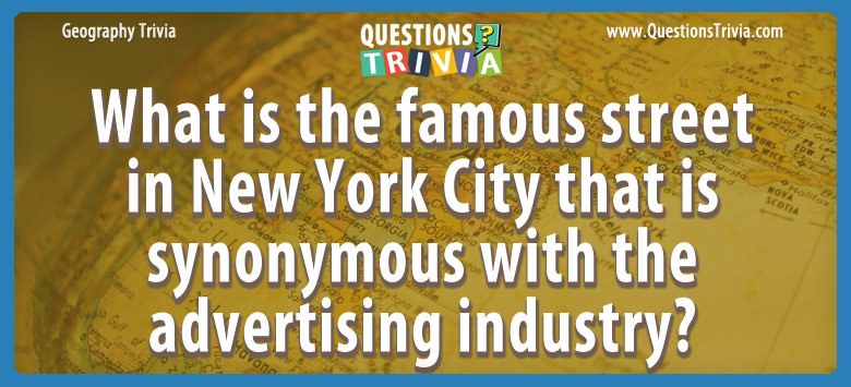 What is the famous street in new york city that is synonymous with the advertising industry?