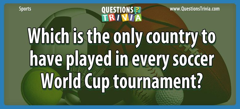 Which is the only country to have played in every soccer world cup tournament?