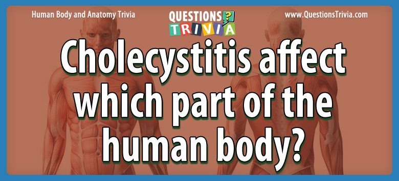 Cholecystitis affect which part of the human body?