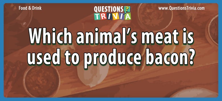 Which animal’s meat is used to produce bacon?