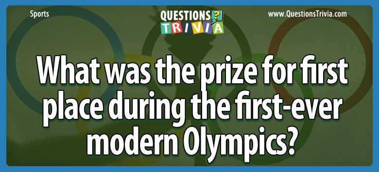 What Was The Prize For First Place During The First-ever Modern Olympics?